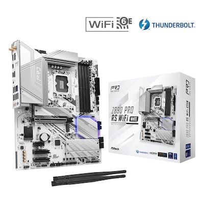 ASRock Z890 Pro RS WIFI White ATX Mainboard Intel Xe/TB4/HDMI/DP von ASRock