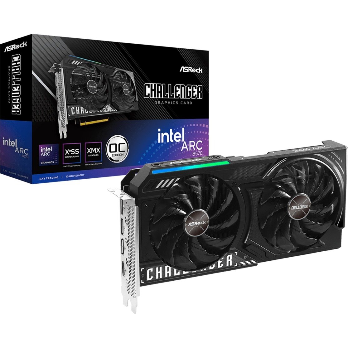 Intel® Arc B570 Challenger 10GB OC , Grafikkarte von ASRock