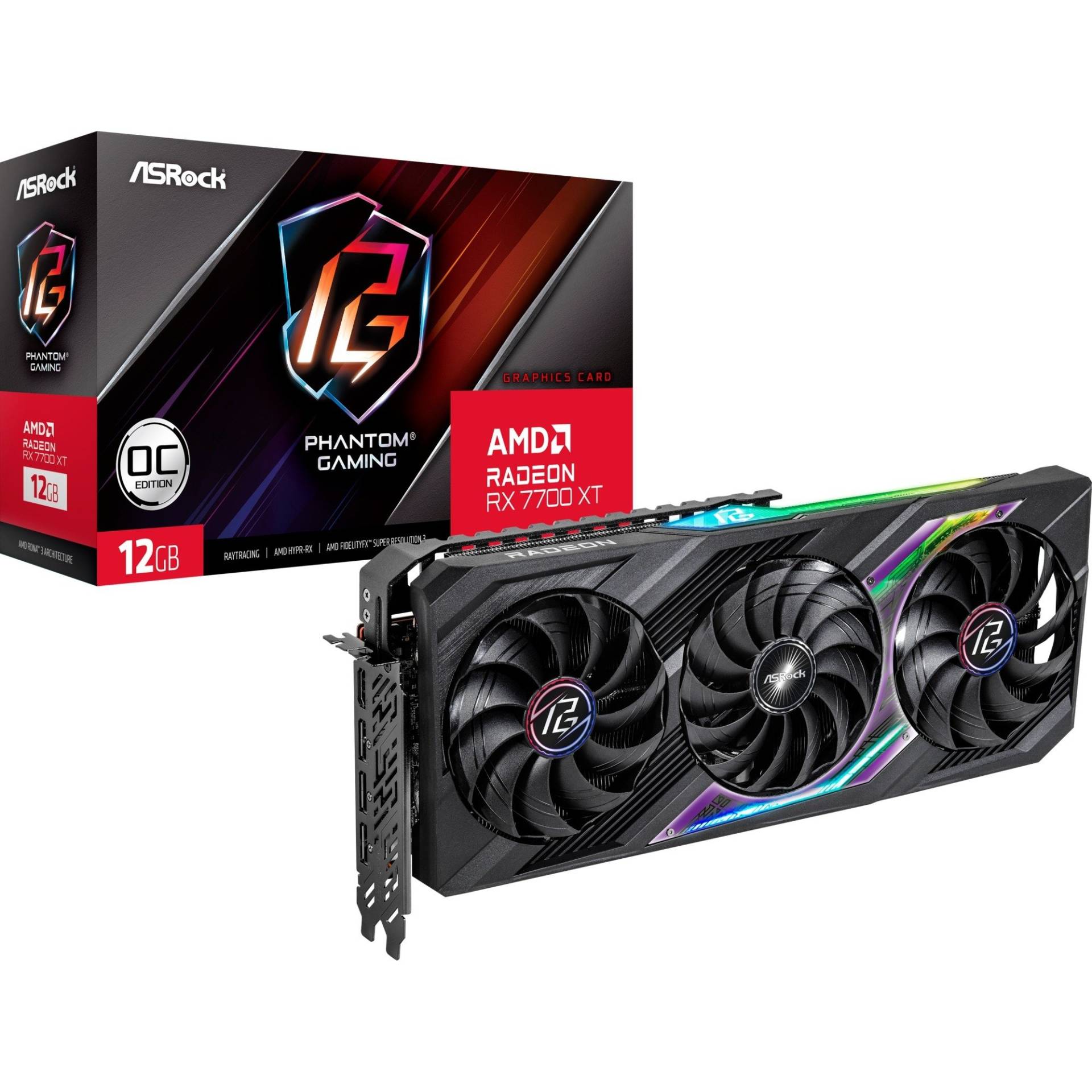 Radeon RX 7700 XT Phantom Gaming 12GB OC, Grafikkarte von ASRock