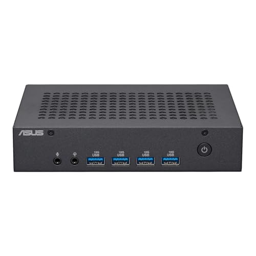 ASUS ExpertCenter PN43-SN100AD Mini Desktop PC (Intel N100 Prozessor, integr. Intel UHD Grafik, 4GB DDR4 Speicher, 128GB M2. NVMe PCIe 4.0 SSD, WiFi 6E, Bluetooth 5.2, Windows 11 Pro, passive Kühlung) von ASUS