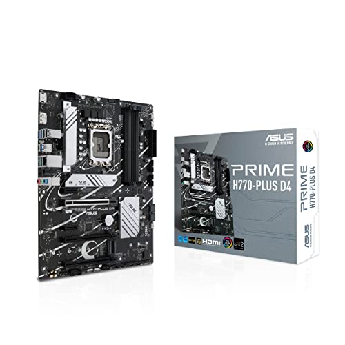 ASUS PRIME H770-PLUS D4 Gaming Mainboard Sockel Intel LGA 1700 (Intel H770, ATX, DDR4 Speicher, 3x PCIe 4.0 M.2, Thunderbolt 4, Aura Sync) von ASUS