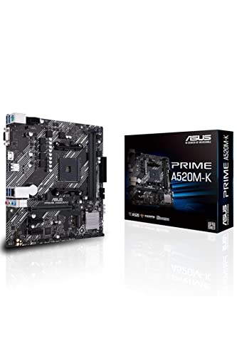 ASUS Prime A520M-K Mainboard Sockel AM4 (AMD Ryzen, micro-ATX, M.2, 1Gbit/s-Ethernet, SATA 6Gbit/s, USB 3.2 Gen 2 Typ-A) von ASUS