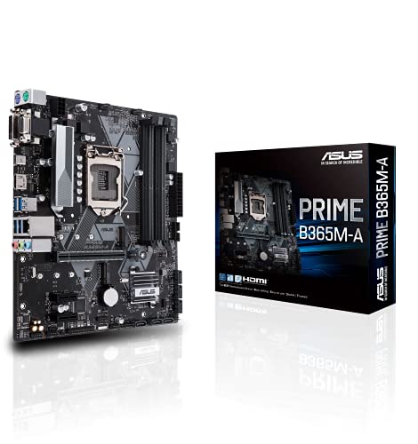 ASUS Prime B365M-A Gaming Mainboard Sockel Intel LGA 1151 (mATX, DDR4, M.2, SATA 6Gbit/s, HDMI, Intel Optane, Aura Sync) von ASUS