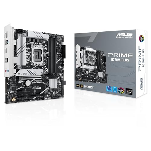 ASUS Prime B760M-PLUS Gaming Mainboard Sockel Intel LGA 1700 (mATX, PCIe 4.0, DDR5, 2X M.2, SATA 6Gbit/s, DisplayPort, HDMI, Aura Sync) von ASUS