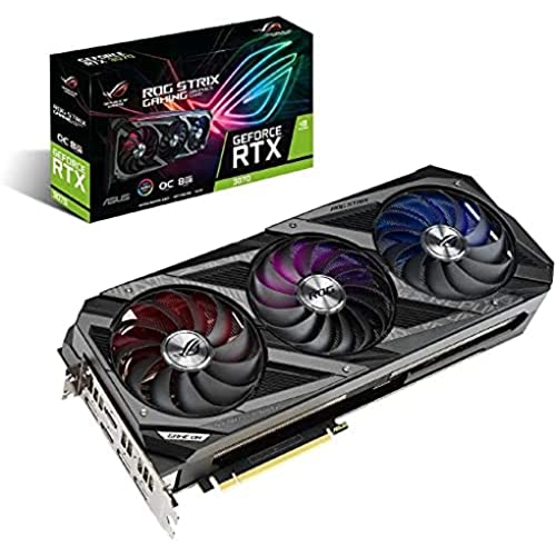 ASUS ROG Strix GeForce RTX 3070 8GB OC Edition Gaming Grafikkarte (GDDR6 Speicher, PCIe 4.0, 2x HDMI 2.1, 3x DisplayPort 1.4a, 1x USB-C, ROG-STRIX-RTX3070-O8G-GAMING) von ASUS