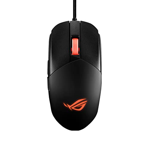 ASUS ROG Strix Impact III - Beidhändige Gaming-Maus, leicht, 12000 DPI, 5 programmierbare Tasten, austauschbare Schalter, Paracord-Kabel, Gaming-Maus für FPS, Schwarz von ASUS