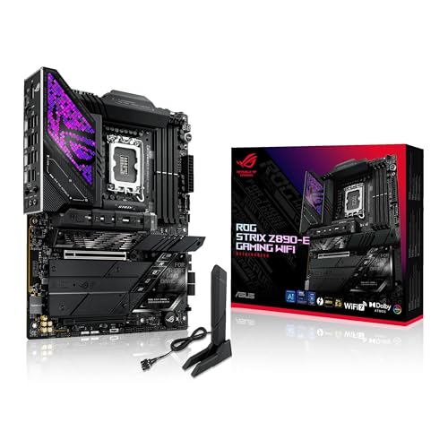 ASUS ROG Strix Z890-E Gaming WiFi Mainboard Sockel Intel LGA 1851 (ATX, Advanced AI, DDR5, NitroPath DRAM, 7X M.2, WiFi 7, PCIe 5.0, Q-Release, 2X Thunderbolt 4, DIMM Flex) von ASUS