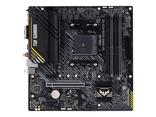 ASUS TUF GAMING A520M-PLUS WIFI Mainboard Sockel AMD A520 (Ryzen AM4, Micro ATX mit M.2-Unterstützung, 802.11ac Wi-Fi, DisplayPort, HDMI, D-Sub, USB-3.2-Gen-1-Schnittstellen, SATA 6Gbit/s) von ASUS