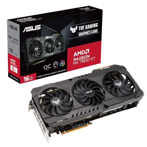 ASUS TUF Gaming Radeon RX 7800 XT OG OC Edition 16GB GDDR6 Gaming Grafikkarte (AMD Radeon RX7800XT, PCIe 4.0, 1x HDMI 2.1, 3x DisplayPort 2.1, TUF-RX7800XT-O16G-OG-GAMING. schwarz) von ASUS