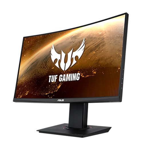 ASUS TUF Gaming VG24VQE - 24 Zoll Full HD Curved Monitor - 165 Hz, 1ms MPRT, FreeSync Premium - VA Panel, 16:9, 1920x1080, DisplayPort, HDMI, Schwarz von ASUS