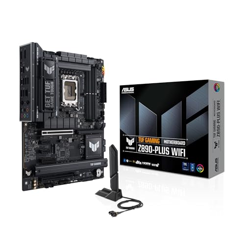 ASUS TUF Gaming Z890-PLUS WiFi Mainboard Sockel Intel LGA 1851 (ATX, PCIe 5.0, DDR5, DisplayPort, HDMI, Thunderbolt 4, 4X M.2, WiFi 7, Q-Release, Aura Sync) von ASUS