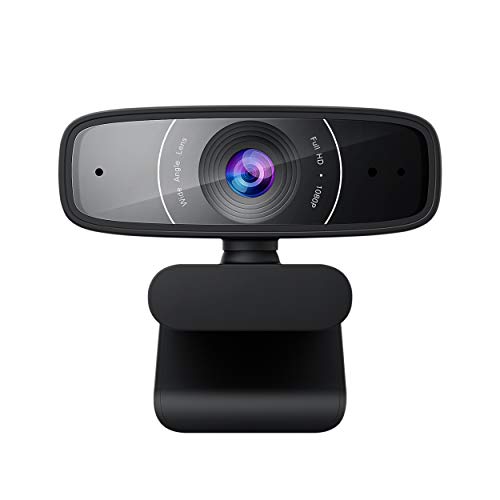 ASUS Webcam C3 1080p HD USB Kamera - Beamforming Mikrofon, Neigungsverstellbar, 360 Grad Drehung, Weites Sichtfeld, Kompatibel mit Skype, Microsoft Teams und Zoom von ASUS