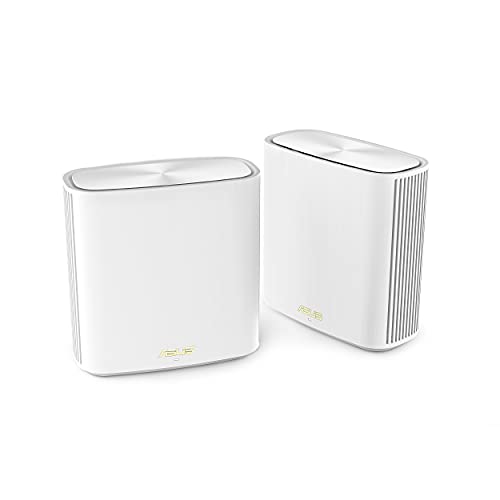 ASUS ZenWiFi XD6S AX5400 2er Set Weiß kombinierbarer Router (AX5400 Whole-Home Dual-Band Mesh WiFi 6 System, Abdeckung von bis zu 500qm / 4+ Räumen, einfache Einrichtung per App, AiProtection Pro) von ASUS