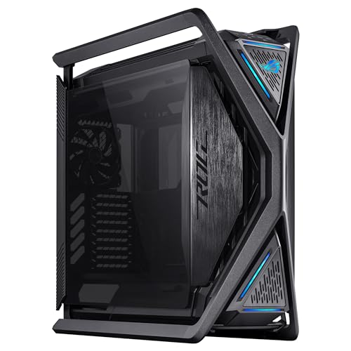 ASUS ROG Hyperion GR701 BTF Edition E-ATX Gaming Gehäuse (unterstützt Mainboards mit versteckten Anschlüssen, 420 mm Dual-Radiator-Unterstützung, 4X 140 mm-Lüfter, ARGB-Lüfter-Hub, 60W-Schnellladung) von ASUS