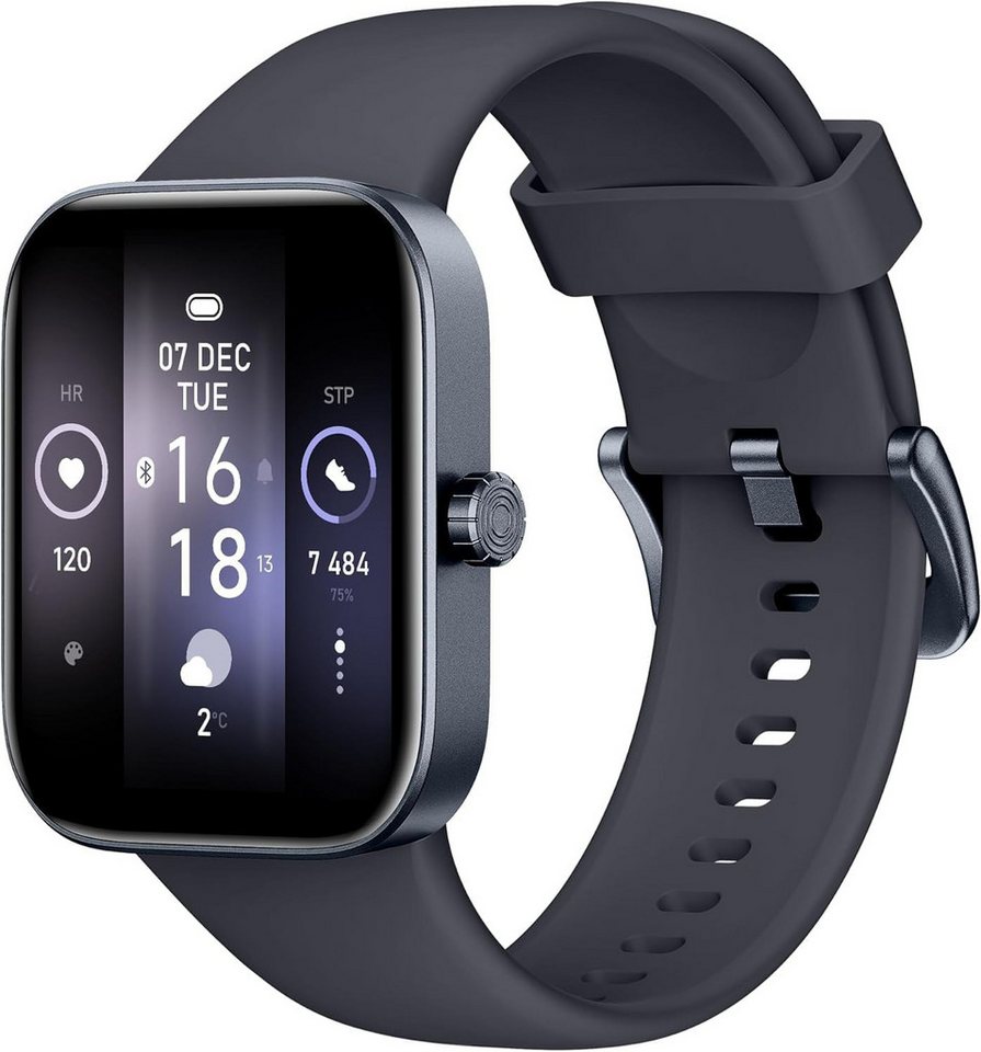 ASWEE Musiksteuerung Smartwatch (1,85 Zoll, Android, iOS), mit Telefonfunktion, IP68, Fitnessuhr mit Schrittzähler 200+Sportmodi von ASWEE