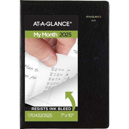 AT-A-GLANCE 704320525 Monatsplaner 2025, 17,8 x 25,4 cm, groß, Designer-Einband, Schwarz von AT-A-GLANCE