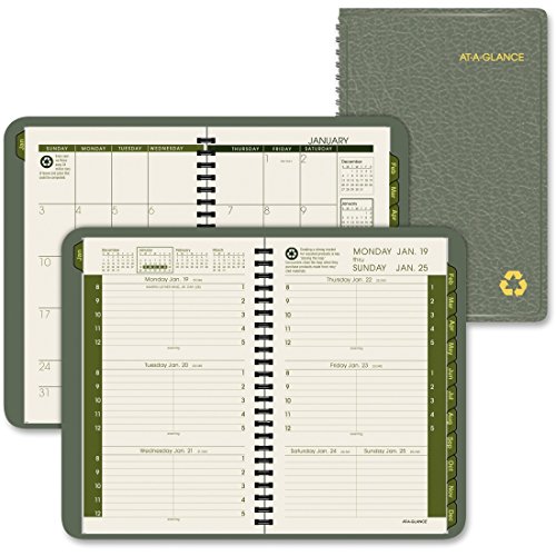 Recycled Weekly/Monthly Appointment Book, Green, 4 7/8" x 8", 2012 von AT-A-GLANCE