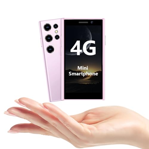 ATEVENSE 4G Ultra Mini-Smartphone, 3,0" HD-Bildschirm, Dual-SIM, 2000mAh Akku, Gesichtserkennung, Entsperrtes Kleines Smartphone, Taschengroßes Kinderhandy Rosa von ATEVENSE