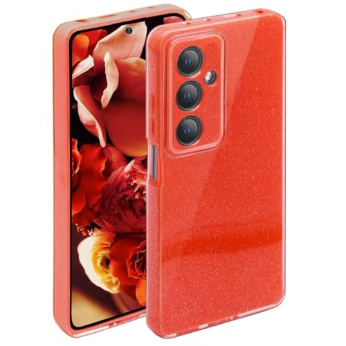 ATISIJIE Glitzer Hülle für Samsung Galaxy A15 5G Hülle,Silikon Stoßfest Handyhülle Glitzer Schutzhülle für Frauen und Mädchen für Samsung Galaxy A15 5G Rot von ATISIJIE