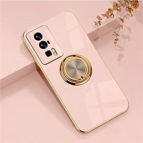 ATISIJIE Handyhülle für Samsung Galaxy S10 Hülle, 360° Rotating Ständer Magnet Autohalterungen TPU Flexibler Silicone Schutzhülle Shockproof Ring Halter Handyhülle Case für Damen Hell-Pink von ATISIJIE