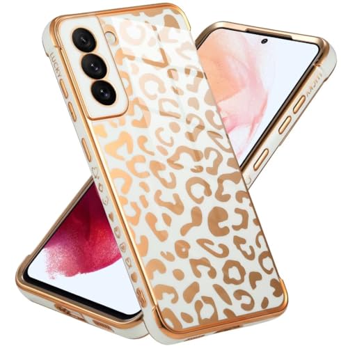 ATISIJIE für Samsung Galaxy S21 Plus Leopard Hülle,Mädchen Galvanisierte Stoßfest TPU Silikon Bumper Handyhülle für Samsung Galaxy S21 Plus-Weiß von ATISIJIE