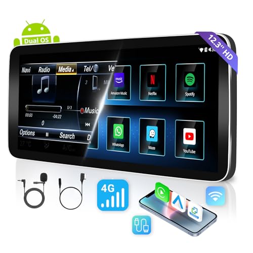 ATOTO 12,3" Autoradio Wireless CarPlay und Android Auto, Kompatibel mit Benz C-Klasse W204 NTG4.0 Radio(2008-2010), alle Originalfunktionen erhalten GPS-Tracking, AI DriveChat, 4G LTE, Dual-Bluetooth von ATOTO