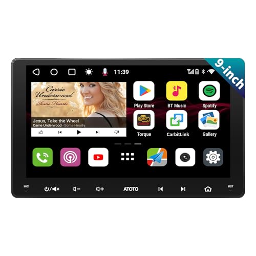 ATOTO S8MS 9" QLED 1280 * 720 Android Doppel Din Armaturenbrett-Einbau-Autoradio, Drahtloses Android Auto & Wireless CarPlay, GPS-Verfolgung, 4G+32G, Integriertes 4G LTE, 2 Bluetooth,S8G2094MS von ATOTO