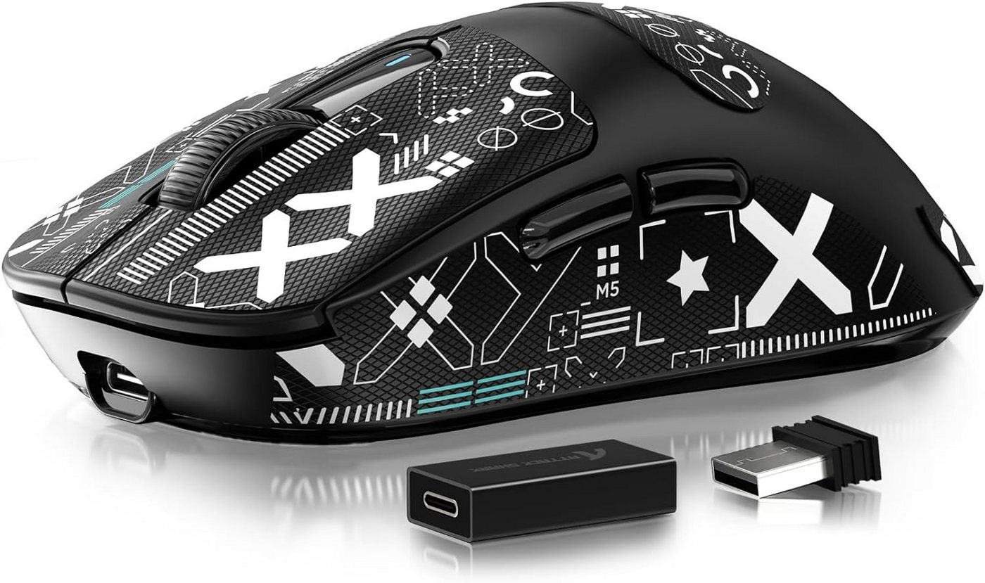 ATTACK SHARK Mäuse (Funk, 26000 dpi, Ultraleichte Gaming-Maus mit 26.000 DPI 3 Verbindungen und 200 Std) von ATTACK SHARK