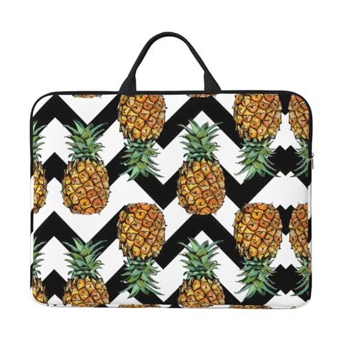 Aktentasche mit Ananas-Druck, für 35,6 cm (14 Zoll) Laptop, Aktentasche, Handtasche, Laptop-Tasche von ATTOUD