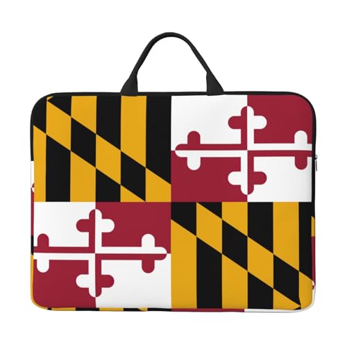 Aktentasche mit Maryland-Staatsflaggen-Druck, für 35,6 cm (14 Zoll) Laptop, Aktentasche, Handtaschen, Laptop-Tasche von ATTOUD