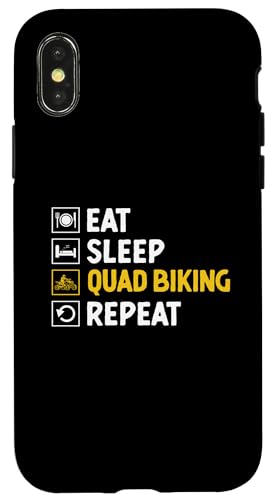 Hülle für iPhone X/XS Eat Sleep Quadfahren, Quad- und Wiederholungsfahrten, Allrad-Quad-Biker von ATV Quad Bike Rider Gifts