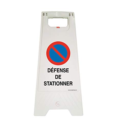 Aua Signaletique - Chevalet de Signalisation Défense de Stationner - Poids 1 kg en Plastique Blanc von AUA SIGNALETIQUE