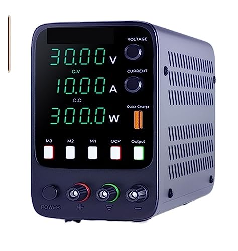 Variable Stromversorgung, Einstellbares DC-Spannungsregler-Netzteil, 30 V 10 A 60 V 5 A Labor-Arbeitsstrom, USB-Schnelllade-Spannungsreglerschalter /(Black Display30V 10A) von AUBEST