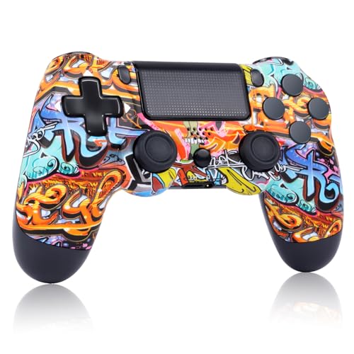 AUFGLO Wireless Retro Controller für PS4,kompatibel mit Slim/Pro Konsole (Graffiti) von AUFGLO