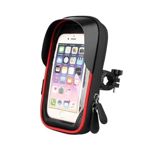 AUGUST SNOW Motorrad Handyhalterung Motorrad GPS Navigation Halter wasserdichte Multi-Funktion Handy Halterung Karte Pack Für Fahrrad Für Fahrrad Motorrad Zubehör Smartphone Halterung(Bicycle Red) von AUGUST SNOW