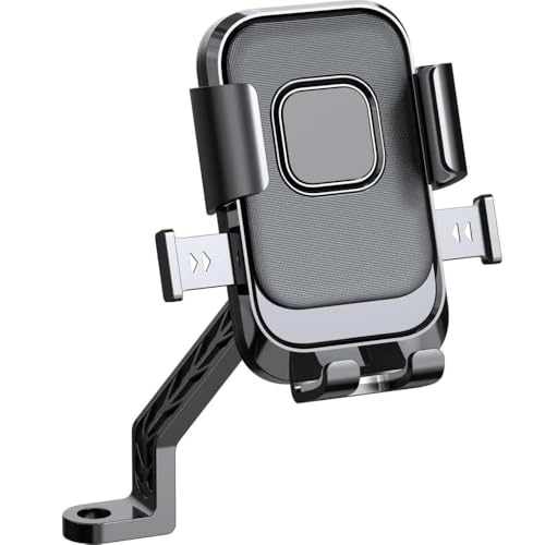 Motorrad Handyhalterung Universal Fahrrad Telefon Halter Motorrad Für ATV Für Roller 360 ° Drehbare Telefon Halter GPS Clip Ein Hand Bedienung Lenker Stehen Smartphone Halterung(Rearview Mirror) von AUGUST SNOW