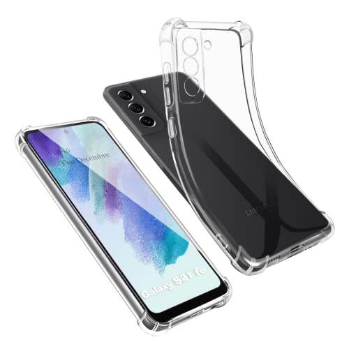 AUKASE Hülle für Samsung Galaxy S21 FE 5G, Kompatibel Mit Samsung S21 FE Hülle, Handyhülle aus Transparentem Silikon, TPU, Weich [Bumper mit verstärkten Ecken], Stoßfest von AUKASE