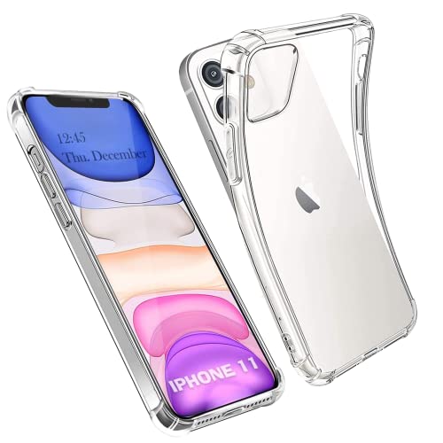 AUKASE Hülle für iPhone 11, Kompatibel Mit iPhone 11 Hülle, Handyhülle aus Transparent Silikon, TPU, Weich [Bumper mit verstärkten Ecken], Stoßfest von AUKASE