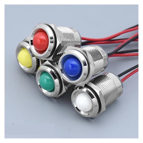 1pc 16mm motorcycle car Boat airplane DIY Waterproof IP67 Metal LED Warning Indicator Light Signal Lamp Pilot Wire AUOQKQUT(WHITE,16MM_220V) von AUOQKQUT