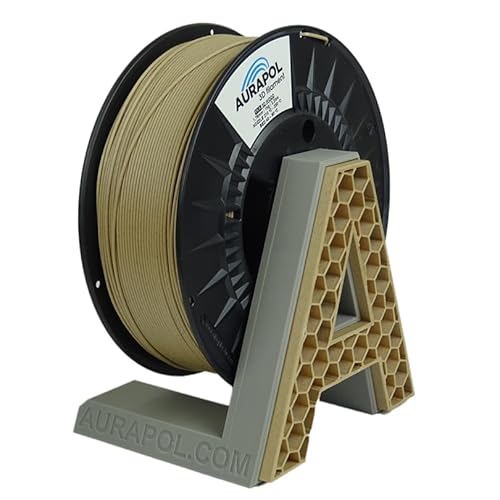 AURAPOL PLA 3D Filament 1.75, PLA 1kg, Filament-3d-druckmaterialien, Holz Kiefer, 3D Drucker Filament, Präzision 1,75 mm +/- 0,02 mm, ERSCHWINGLICHE QUALITÄT von AURAPOL