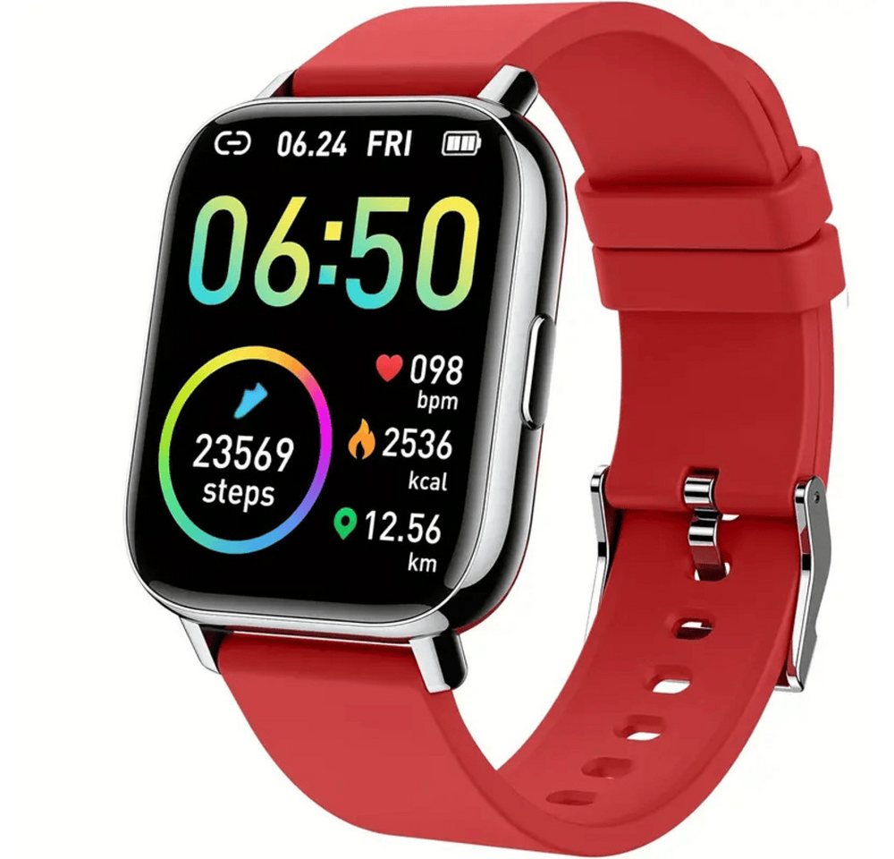 AURUM Damen's und Herren's Fitness-Tracker Telefonfunktion 350 mAh Smartwatch (4,29 cm/1,69 Zoll, Android/iOS), mit HD-Display, Aktivitätstracker & Schlafmonitor von AURUM