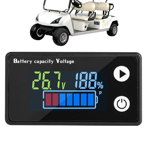 AUTOECHO Golfwagen-Batteriemessgerät, Batteriekapazitätsmessgerät - Tragbarer Spannungsmesser für Batterien - Motorrad-Batteriekapazitätstester, Batterieanzeige für PKW, LKW, Fahrzeug, Marine, von AUTOECHO