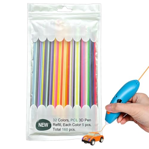 Druck Stift Farben, 32-Farben Stift Filament Nachfüllungen, 160x Lebendige Farben Malerei Stift Filament, 2,5 Mm Nachfüllungen Kompatibel Mit 3d Druck Stifte Für Kreative Zeichnung, Crafting von AUTOECHO