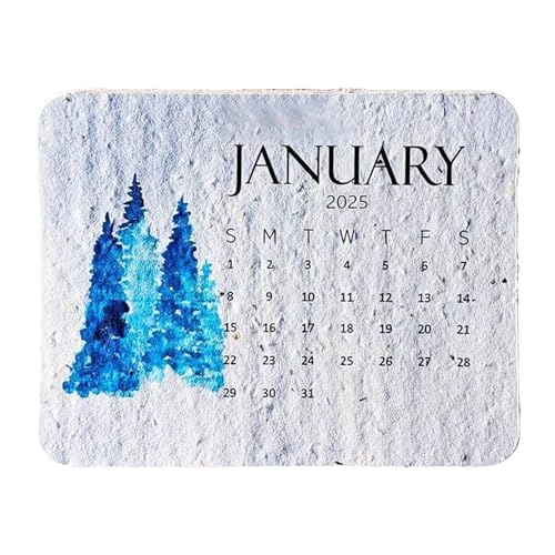 Plantable 2025 Kalender, Pflanzenkalender 2025, 12 Monate Eco-Friendly Daily Planner, 2025 Papierkalender Mit Stand Compact Desk, Ästhetische Creative Kalender Für Home School von AUTOECHO