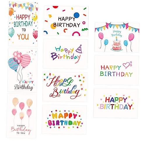 AUTSUPPL 10 Stück Happy Birthday Grußkarten Set Bunte Einfache Geburtstagskarten Für Geldgeschenke Glückwünsche Und Persönliche Nachrichten Perfekt Für Jeden Geburtstag von AUTSUPPL