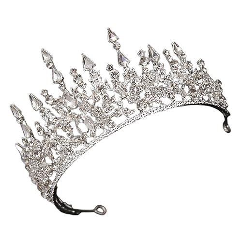 AUTSUPPL 1stk Brautkrone Damen-stirnband Strass-prinzessin Tiara Stylische Stirnbänder Für Damen Temperament Hochzeitskrone Braut Kopfbedeckung Krone Dekor Partei Festzug Silver Legierung von AUTSUPPL