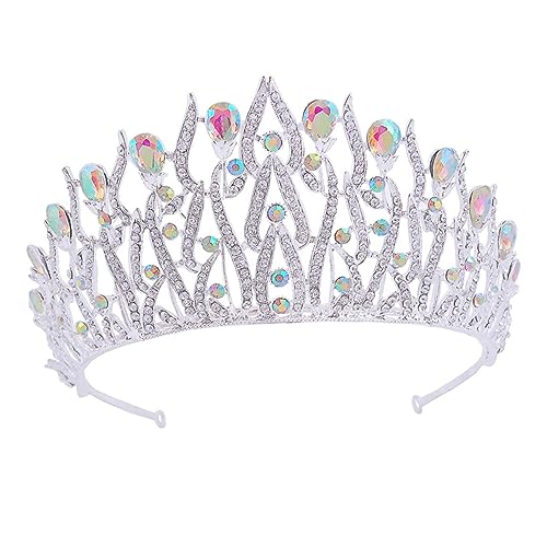 AUTSUPPL 1stk Farbiger Diamant Braut Royal Strass Für Haare Kopfbedeckung Für Damen Braut Haarschmuck Barockes Brauthaarband Haarschmuck Für Die Brautjungfer Braut Haarband Silver Legierung von AUTSUPPL