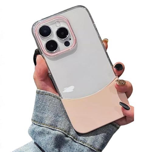 AUWIRUG Snapsplit for iPhone Case, Transparen Splicing Snap Split Case for iPhone 15/14/13/12/11 Pro Max, Snapsplit Phone Case, Zentric Phone Case (13ProMax,Pink) von AUWIRUG