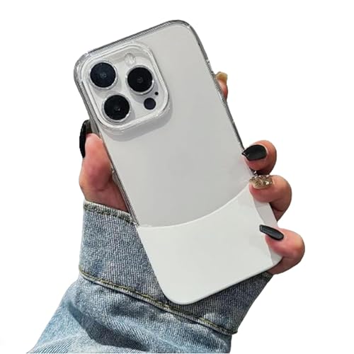 AUWIRUG Snapsplit for iPhone Case, Transparen Splicing Snap Split Case for iPhone 15/14/13/12/11 Pro Max, Snapsplit Phone Case, Zentric Phone Case (14Plus,White) von AUWIRUG