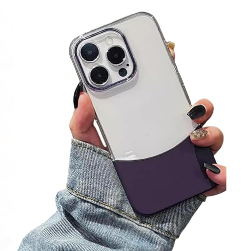 AUWIRUG Snapsplit for iPhone Case, Transparen Splicing Snap Split Case for iPhone 15/14/13/12/11 Pro Max, Snapsplit Phone Case, Zentric Phone Case (15,Dark Purple) von AUWIRUG